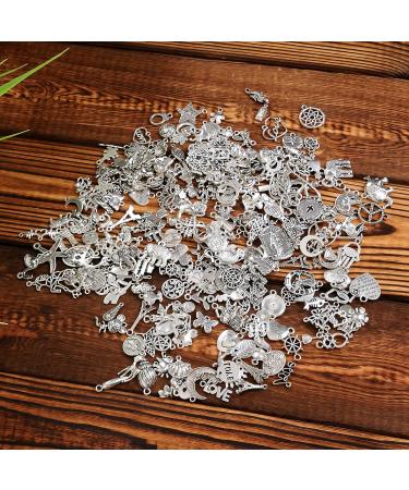 YUEAON 300pcs Charms for Jewelry Making - Craft Supplies Kit for Bracelet, Necklace, Earring - Wholesale Tibetan Silver Accessories - Buy Online on GoSupps.com