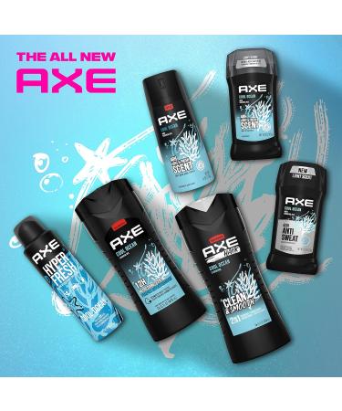 AXE Dual Action Body Spray Deodorant for Men - Cool Ocean Scent, Long Lasting Odor Protection, Aluminum-Free - 4 oz, Pack of 4 - Buy Online on GoSupps.com