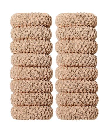 16 pieces thick soft hair tie seamless hair bands no folds no fractions slide slide hair bands seamless elastic hair tie thick stretchy ponytail holder (dark act) - Buy Online on GoSupps.com