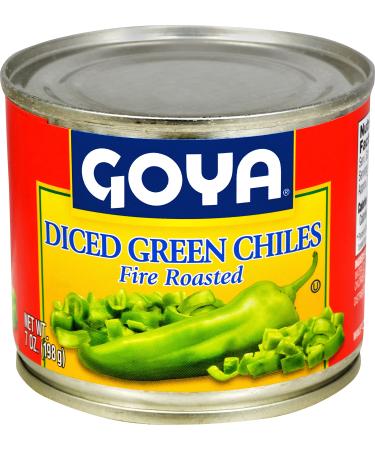Goya Foods Diced Green Chiles, Fire Roasted, 7 Ounce (Pack of 24)