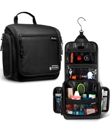 Premium Large Hanging Travel Toiletry Bag for Men and Women - Toiletry Organizer - Waterproof Hygiene Bag with Metal Xxl Swivel Hook, YKK Zippers and 19 Compartments for Toiletries, Makeup, Cosmetics Jet Black - Buy Online on GoSupps.com