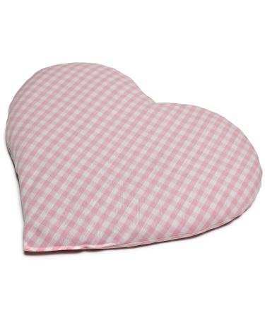 Cherry stone pillow heart approx. 30x25cm - organic fabric pink-white - heat cushion - grain pillow - a charming gift cherry stones