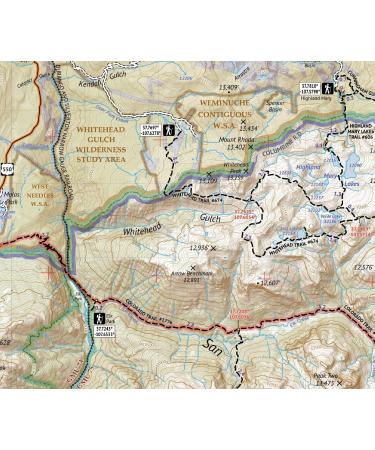 Outdoor Trail Maps Weminuche Wilderness WEST - Colorado Topographic Hiking Map (2019) - Buy Online on GoSupps.com