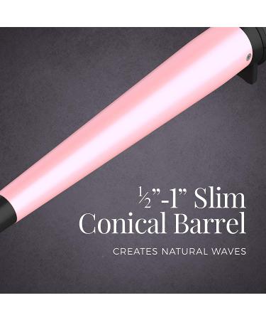 REMINGTON Pro Pearl Ceramic Conical Curling Wand | Digital Controls | 10 Heat Settings | Black/Pink | CI95AC4 | 0.5-1 Inch - Buy Online on GoSupps.com