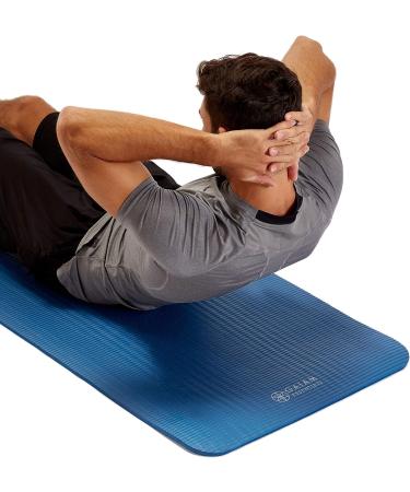 Gaiam Essentials Thick Yoga Mat 72 Fitness & Exercise Mat + Carrier Strap | 24 x 2/5 Orange - Buy Online on GoSupps.com