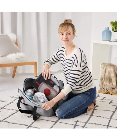 Skip Hop Diaper Bag Iconic Duo Weekender - Extra Large Capacity with Changing Pad & Stroller Attachment - Grey Melange - Buy Online on GoSupps.com