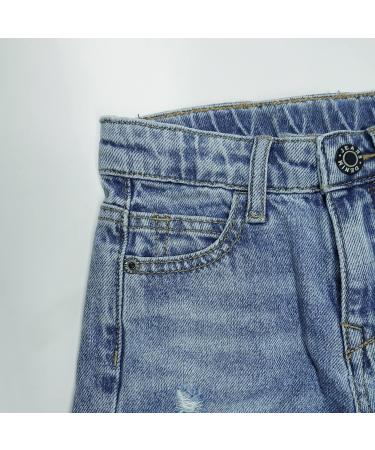 KIDSCOOL SPACE Baby Boys Jeans | Elastic Band | Straight Fit Ripped Denim Pants | Blue | 12-18 Months - Buy Online on GoSupps.com