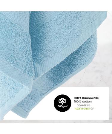 8-Piece Light Blue Towel Set - Soft 50x100 cm Towels in Various Colors | International Shipping Available - Buy Online on GoSupps.com