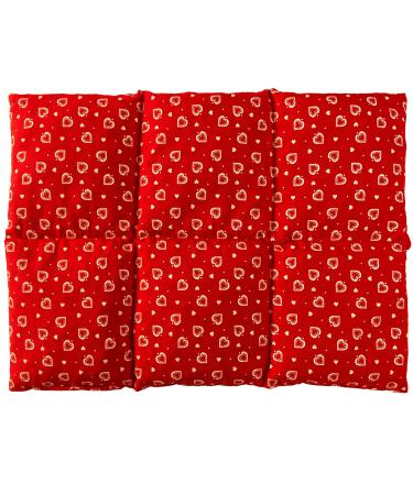 large grape seed pillow 40x30cm 6-chamber - hearts-red - heat and cold - pillow 30x40 - grape seeds - hearts-red