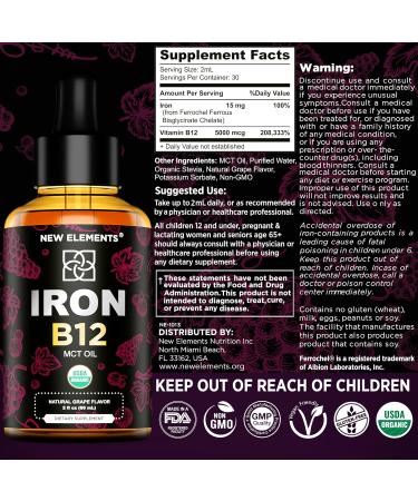 New Elements Liquid Iron Gummies with B12, Magnesium, D3 & K2 - Enhanced Formula for Improved Health - Buy Online on GoSupps.com