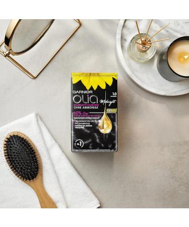 Garnier Olia Permanent Hair Colour without Ammonia with Nourishing and Natural Oils Full Grey Hair Coverage Permanent Colouration No. 1.0 Black 3 x 1 Piece - Buy Online on GoSupps.com