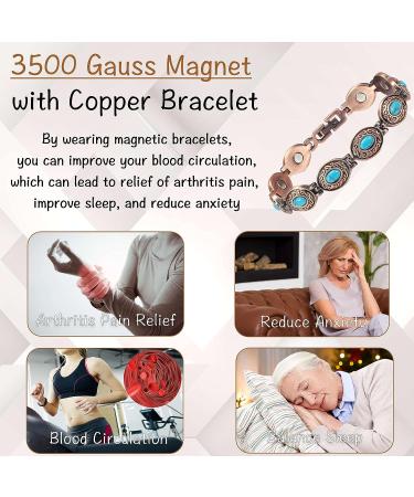 MagVIVACE Copper Bracelet for Women - Arthritis & Joint Pain Relief | Pure Solid Copper Magnetic Therapy Bangle | 3500 Gauss Magnet | Lymph Detox | Copper Jewelry - Buy Online on GoSupps.com