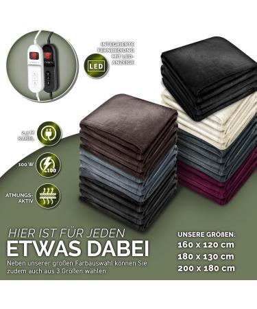 Sinnlein Heating Ceiling - T V S d GS Checked 200x180cm | Electric Thermal Ceiling with Timer 9 Temp Levels & Washable | Cuddly Blanket in Gray - Buy Online on GoSupps.com