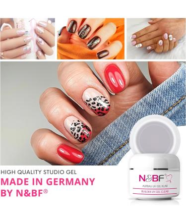 NAILSFACTORY N&BF UV building gel clear 30 ml highquality professional builder gel medium viscosity sculping gel for modeling gel nails professional nail gel acidfree and selfsmoothing - Buy Online on GoSupps.com