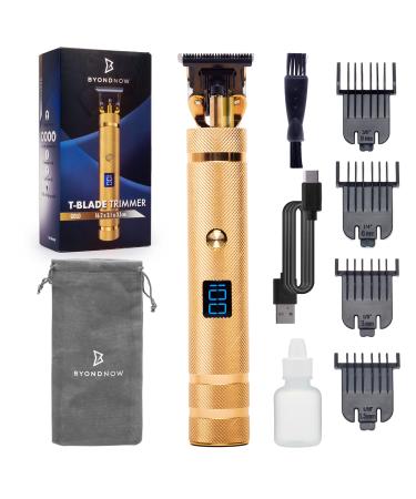 T Blade Trimmer For Men - Low Noise Cordless T Outliner Clippers With Titanium Precision Blades & LED Display - Includes 4 Guide Combs, Hair Clipper Oil, Cleaning Brush, Charging Cable & Carrying Bag