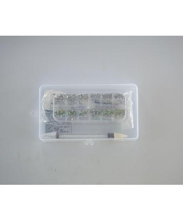 Wugongshan Nail Art Rhinestones Set with Picker Pen and Tweezers - AB Shiny Crystals for Nails, Face, Teeth - DIY Crafts - Buy Online on GoSupps.com
