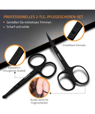Utopia Care Professional Stainless Steel Beauty Scissors Set - Hairdressing Eyebrows Nasal Hair Ear Screens & Nail Scissors - Safe Black Skin Scissors for All Your Grooming Needs - Buy Online on GoSupps.com