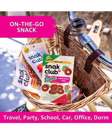 Snak Club Tajin Watermelon Rings 2.25oz (Pack of 12) - Chili & Lime Gummy Snacks | Gluten-Free, Mild Heat, Bold Flavor - Buy Online on GoSupps.com