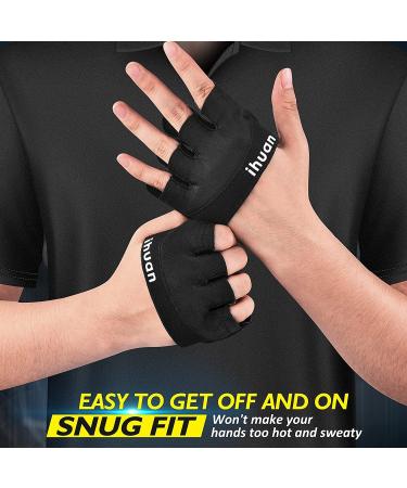iHuan Weight Lifting Gloves - Callus Spot Protection for Men & Women | Ideal for Weightlifting, Exercise, Training, Fitness - Black (Small) - Buy Online on GoSupps.com