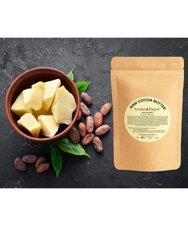 Aroma Depot Raw Cocoa Butter 8 oz - 100% Natural Unrefined for Skin, Body, Hair - DIY Body Butter, Lotions, Creams - Reduces Fine Lines, Wrinkles - Eczema, Psoriasis Relief - Buy Online on GoSupps.com