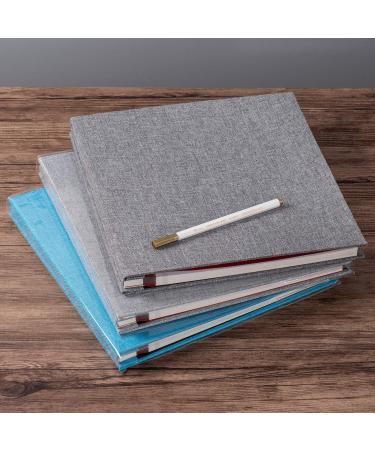 Self Adhesive Photo Album 11x10.6 Inch Grey - 40 Pages Linen Cover Scrapbook with Metallic Pen and DIY Accessories - Buy Online on GoSupps.com