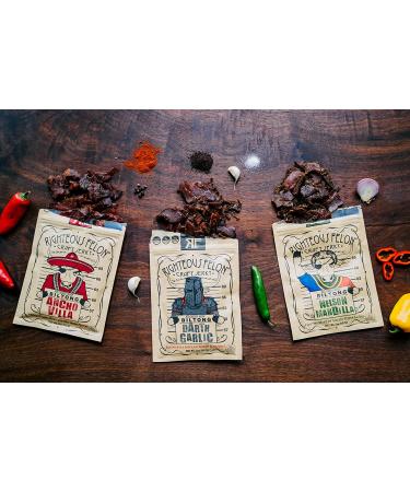 Righteous Felon Biltong Beef Jerky Variety Pack - Keto, Paleo, Gluten Free | High Protein, Hormone Free South African Style Snack - 3 Count (2oz bags) - Buy Online on GoSupps.com