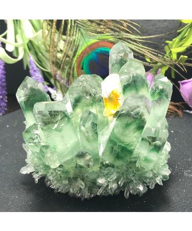 Natural Crystal Natural Green Ghost Phantom Quartz Crystal Cluster Rock Stones and Crystals Specimen Home Deco ningxiao (Color : 750-800g) - Buy Online on GoSupps.com