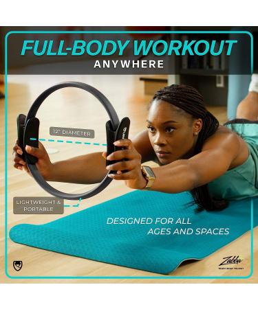 URBNFit 12 Pilates Ring with Dual Grip Foam Pads - Inner Thigh Workout, Toning, Fitness & Pelvic Floor Exercise - Bonus Exercise Guide - Black - Buy Online on GoSupps.com