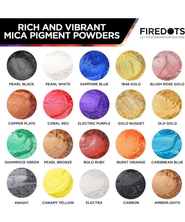 FIREDOTS Black Mica Powder 200g - Pearl Black Epoxy Resin Pigment for DIY Soap, Candle, Body Butter & Lip Gloss - Bulk Discount | Easy to Mix - Buy Online on GoSupps.com