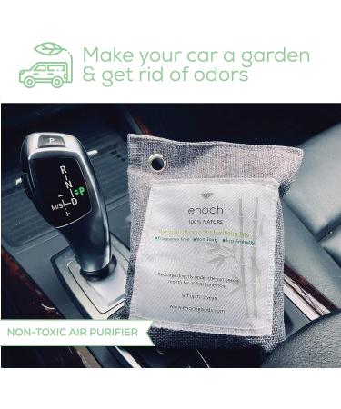 Enoch Bamboo Charcoal Air Purifying Bags (4 Packs) - Natural Odor Eliminator & Moisture Absorber for Homes, Cars, Shoes, Fridges, Closets - 4x200g - Buy Online on GoSupps.com