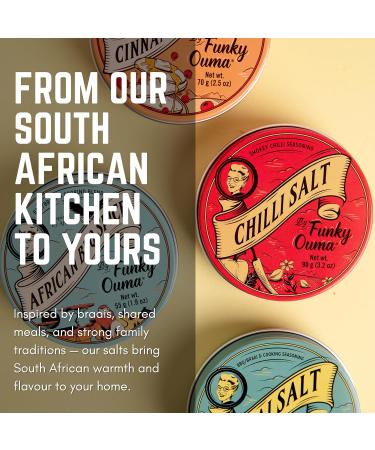  FUNKY OUMA Funky Ouma Chilli Salt 90g African chili salt with sea salt and chili 100% natural vegan gluten-free Spicy - Buy Online on GoSupps.com
