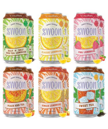 Swoon Starter Pack - Low Carb, Paleo-Friendly, Gluten-Free Keto Drink - Made with 100% Natural Lemon Juice Concentrate, Sugar Free Ice Tea & Lemonade - 12 fl oz (Pack of 6) Starter Pack 12 Fl Oz (Pack of 12)
