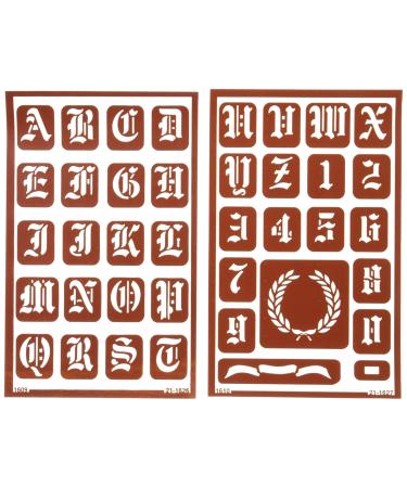 Armour Etch Over N Over Stencil, 1-Inch High Alphabet, 2 Pages