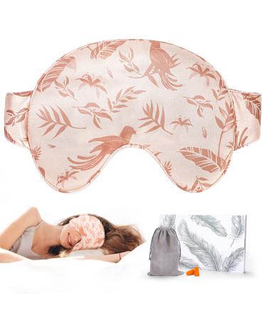 FRESHME Sleep Mask for Sleeping 100% Blockout Light Mulberry Silk Luxury Eye Shade Soft Comfortable Eye Mask for Sleeping Travel Yoga Nap with Elastic Mulberry Eye Blinder Blindfold for Women Men