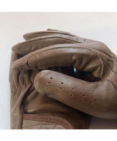 Women's Equestrian Gloves: 100% Real Leather Horse Riding Gloves in Brown, Beige, Tan & Black - Medium Dark Brown - Buy Online on GoSupps.com