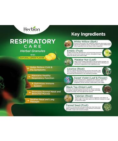 Herbion Naturals Respiratory Care Herbal Granules Lemon 10 Packets - Natural Care for Effective Relief - Buy Online on GoSupps.com