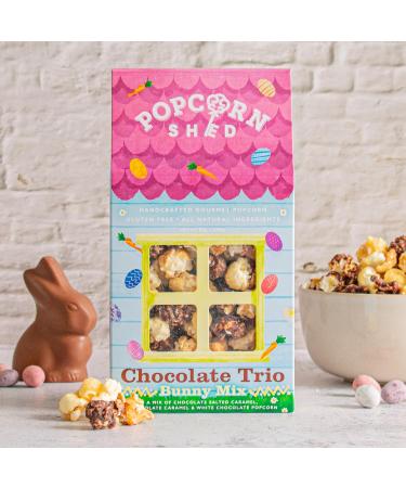 Popcorn Shed Chocolate Trio Gourmet Popcorn 80g Gift Box Alternative Easter Snack Triple Chocolate Popcorn Easter Bunny Design Vegetarian Gluten Free - Buy Online on GoSupps.com