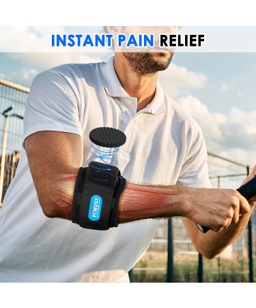 FCNUSX Elbow Brace for Tendonitis & Tennis Elbow - Compression Arm Strap for Pain Relief - Golfers Compression Sleeve - One Size Black - Buy Online on GoSupps.com
