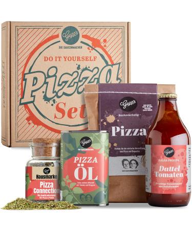 Gepps delicatessen Diy Pizza gift set I crispy and delicious pizza for making yourself I gift with pizza dough in a Neapolitan way Sugo made of cherry and dattel tomatoes pizza oil and organic pizza season
