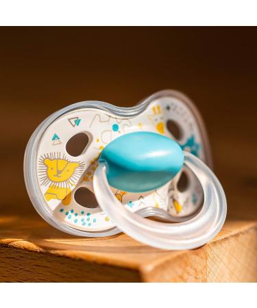 Medela Baby Pacifier | 6-18 Months | BPA-Free | Lightweight & Orthodontic | 2-Pack | Turquoise Blue and White with Baby Animals - Buy Online on GoSupps.com