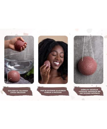 Konjac Swim Set Luvia Red Clay Natural Sponge for Facial Cleaning & Peeling | Vegan & Perfect for Sensitive Skin - Buy Online on GoSupps.com