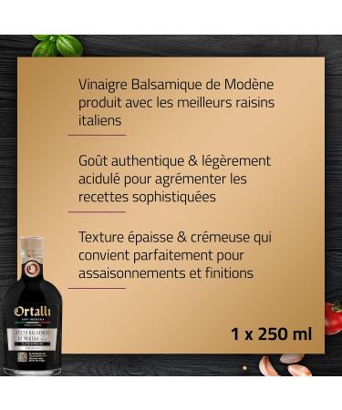 Ortalli Balsamic Vinegar of Modena CLELIA (250 ml) bottle of thick and creamy balsamic vinegar slightly acidic vinegar for - Buy Online on GoSupps.com