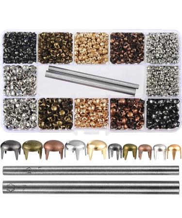 2700 Pcs Mixed Color Claw Beads Nailhead Round Dome Studs Assorted Kit with Setter Storage Box Punk Rivets Studs and Spikes for Leather Craft Clothes Belt Bag Shoes Bracelet Dog Collar Accessories DIY