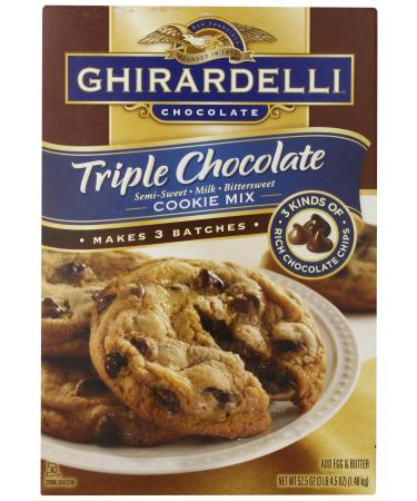 Ghirardell Chocolate Triple Chocolate Semi Sweet- Milk- Bittersweet Cookie Mix - 52.5 oz - Buy Online on GoSupps.com
