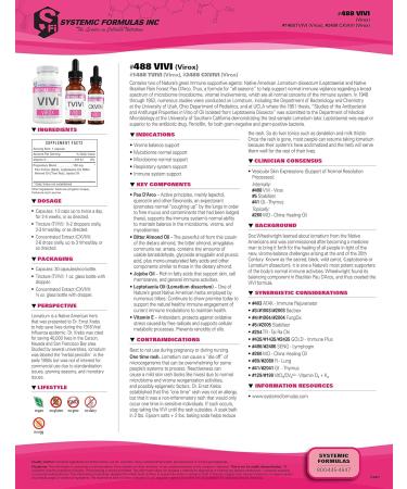 Systemic Formulas Bio Challenge #488 VIVI Virox - 30 Capsules. Powerful Immune Support Blend with PAU D Arco Leptotaenia Oil (Lomatium dissectum) Bitter Almond Oil Jojoba Oil and Vitamin E. - Buy Online on GoSupps.com