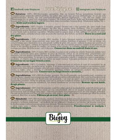 Buy Biojoy Organic Ground Coriander Powder 500g | Premium Coriandrum Sativum for International Shipping - Buy Online on GoSupps.com