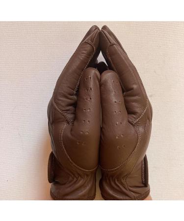 Women's Equestrian Gloves: 100% Real Leather Horse Riding Gloves in Brown, Beige, Tan & Black - Medium Dark Brown - Buy Online on GoSupps.com