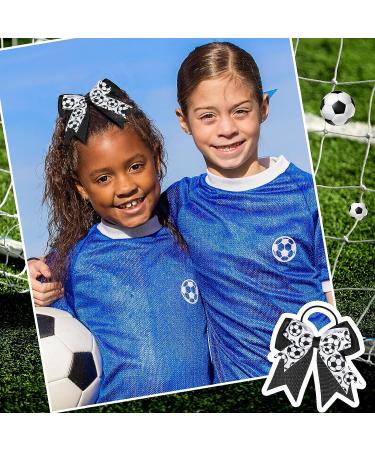 Soccer Ball Hair Bows Set - 20pcs Elastic Hair Ties for Girls & Women | Sports Hair Accessories for Player, School Team, Birthday & Holidays - Buy Online on GoSupps.com