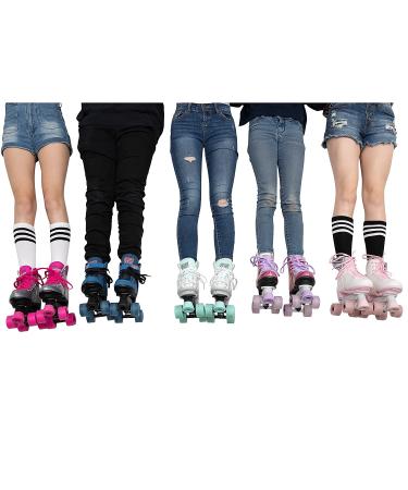 Circle Society Classic Pink Vanilla Roller Skates | Adjustable Indoor & Outdoor Kids Skates - Size 3-7 US - Buy Online on GoSupps.com