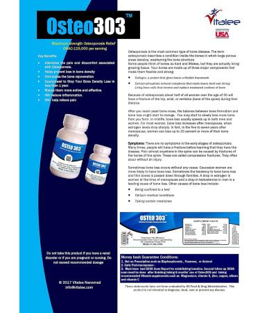 Vitalee Nanomed Osteo 303 Osteoporosis Arthritis Pain Supplement - 60ct Capsules - Buy Online on GoSupps.com
